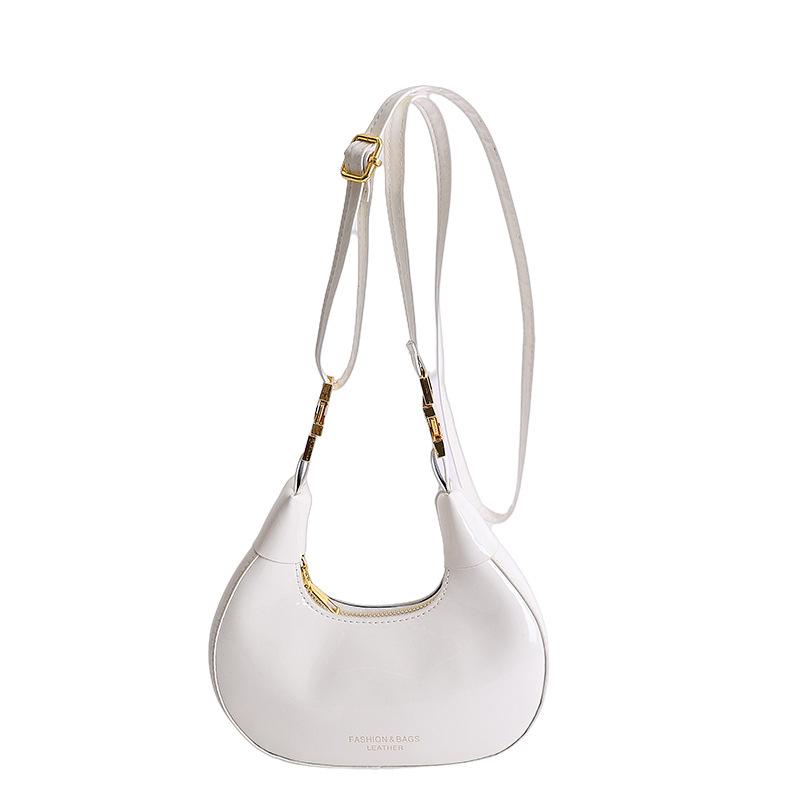 Taška s měsícem Vintage Minimalistická Lesklá Jednoramenná Taška Ins Styl Chic Univerzální Dámská Crossbody Kabelka KTB