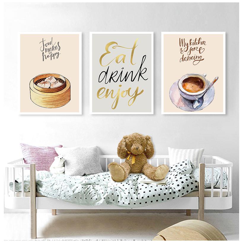 Abstraktes Heimdekorationsplakat, chinesisches Restaurant, Knödel, Essen, Hd-Druck, Ölgemälde, Wandküche