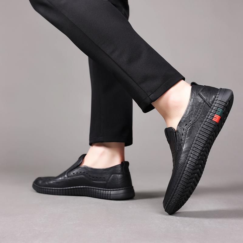 Fashion Classic Business Man Loafers Moccasins Breathable Slip On Flats All-match Male Driving Shoes Breathable Leather Men Casual Shoes