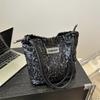 Sparkly Sequin Korean Style Shoulder Bag for Women, Fashion Trendy Underarm Purse, Chic Tote Bag for Daily Outing