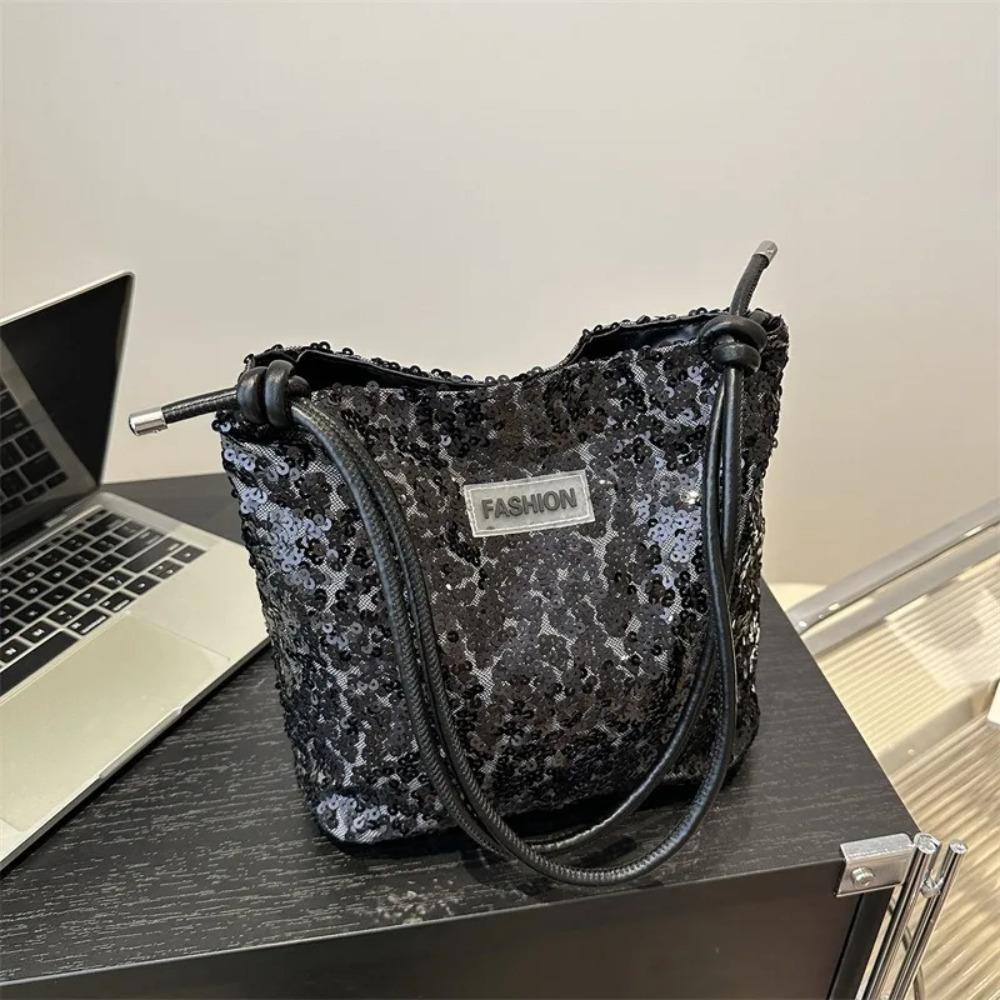 Sparkly Sequin Korean Style Shoulder Bag for Women, Fashion Trendy Underarm Purse, Chic Tote Bag for Daily Outing