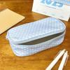 Multifunctional Plaid/Polka Dot Patterns Storage Bag Large Capacity Portable Makeup Bag Double Zipper Pencil Pouch
