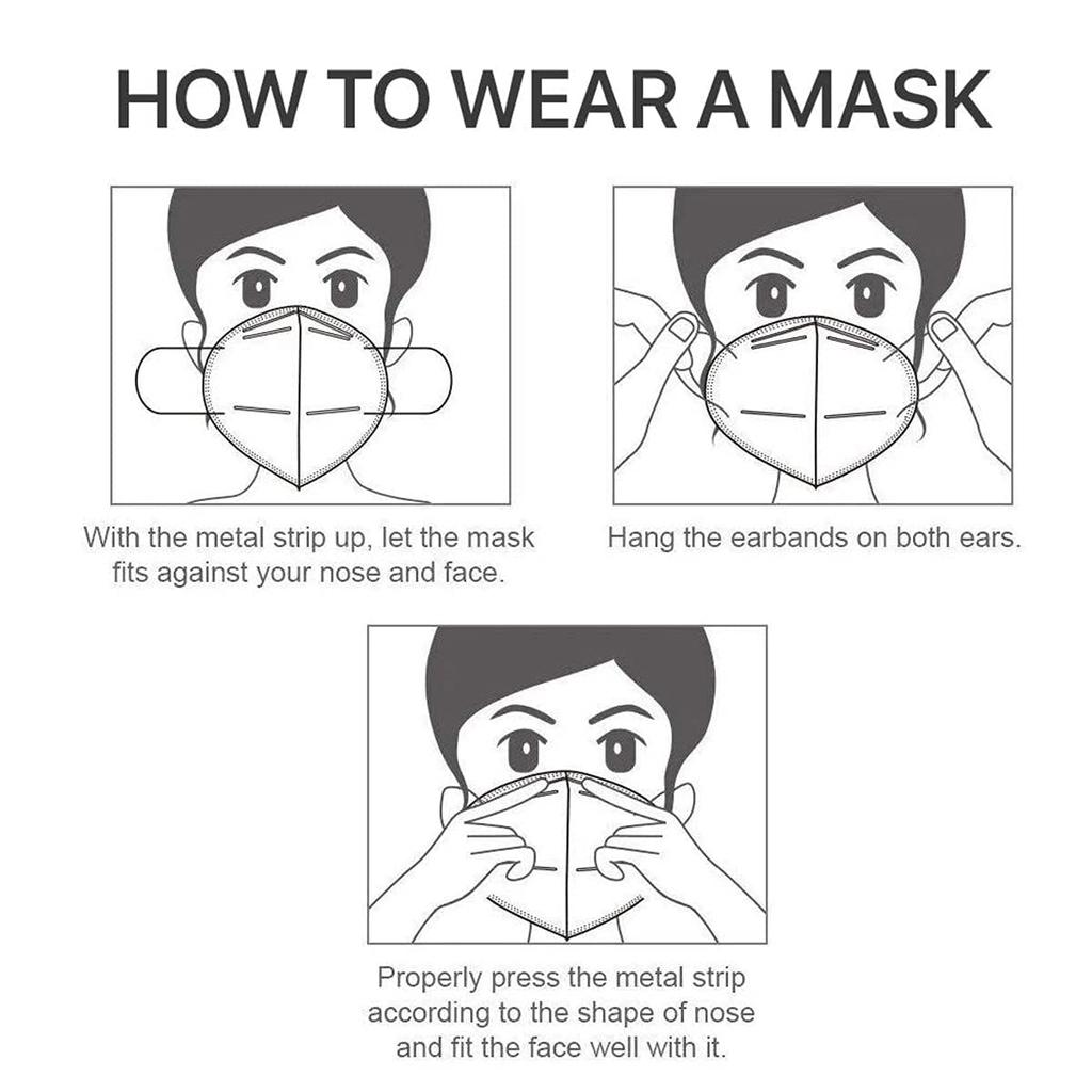 LEMENT KN95 Face Masks 100 Pack,5-Ply Breathable Cup Dust Disposable Masks For Adult,Teenager