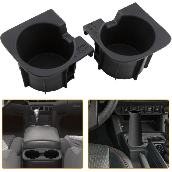 Cup Holder Erts Fits 2005-2017 Tacoma Front Drinks Holder Center Console Replace 66991-04012 66992-04012 Black