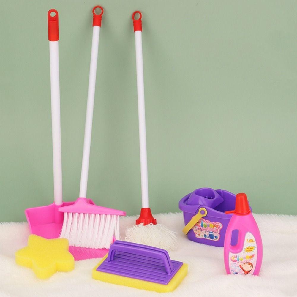 Broom Brush Pretend Play Cleaner Tools Simulation Housekeeping Playset  Kids Gifts