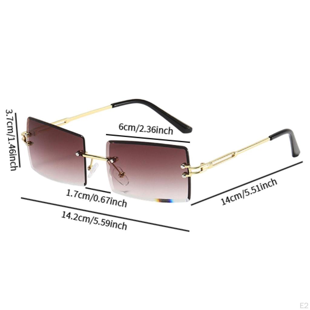 Rimless Sunglasses Comfortable Frameless Eyewear for Vacation Party Summer Beach