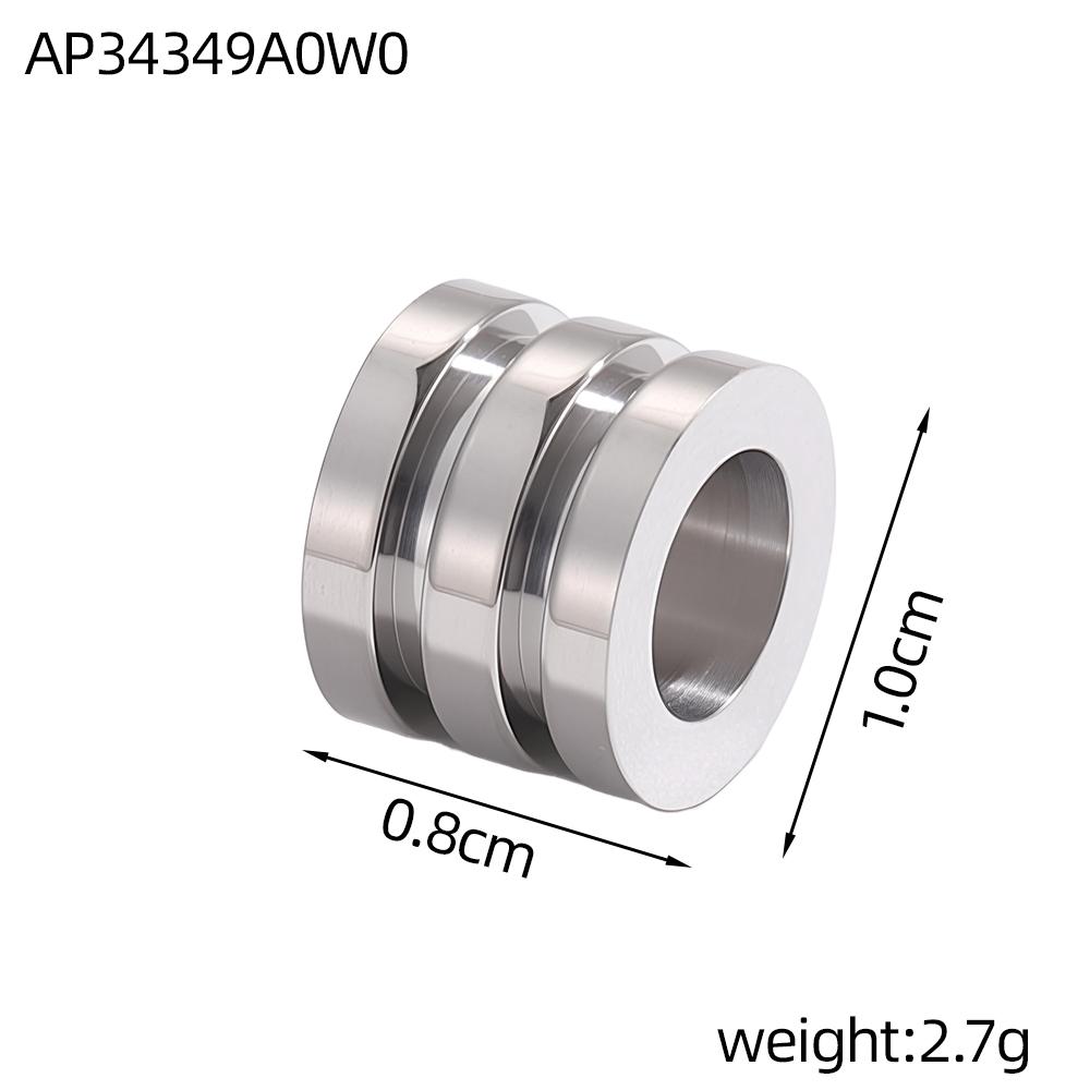 

CARLIDANA Simple Stainless Steel Handmade Beads Titanium Steel Striped Through-hole Spacer Necklace Bracelet Jewelry Findings