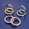 Key Ring Double-sided Rhinestone Compressible Spring Exquisite Portable Multipurpose Decorate Zinc Alloy Spring Keyring Key Chain Buckle Car Accessory