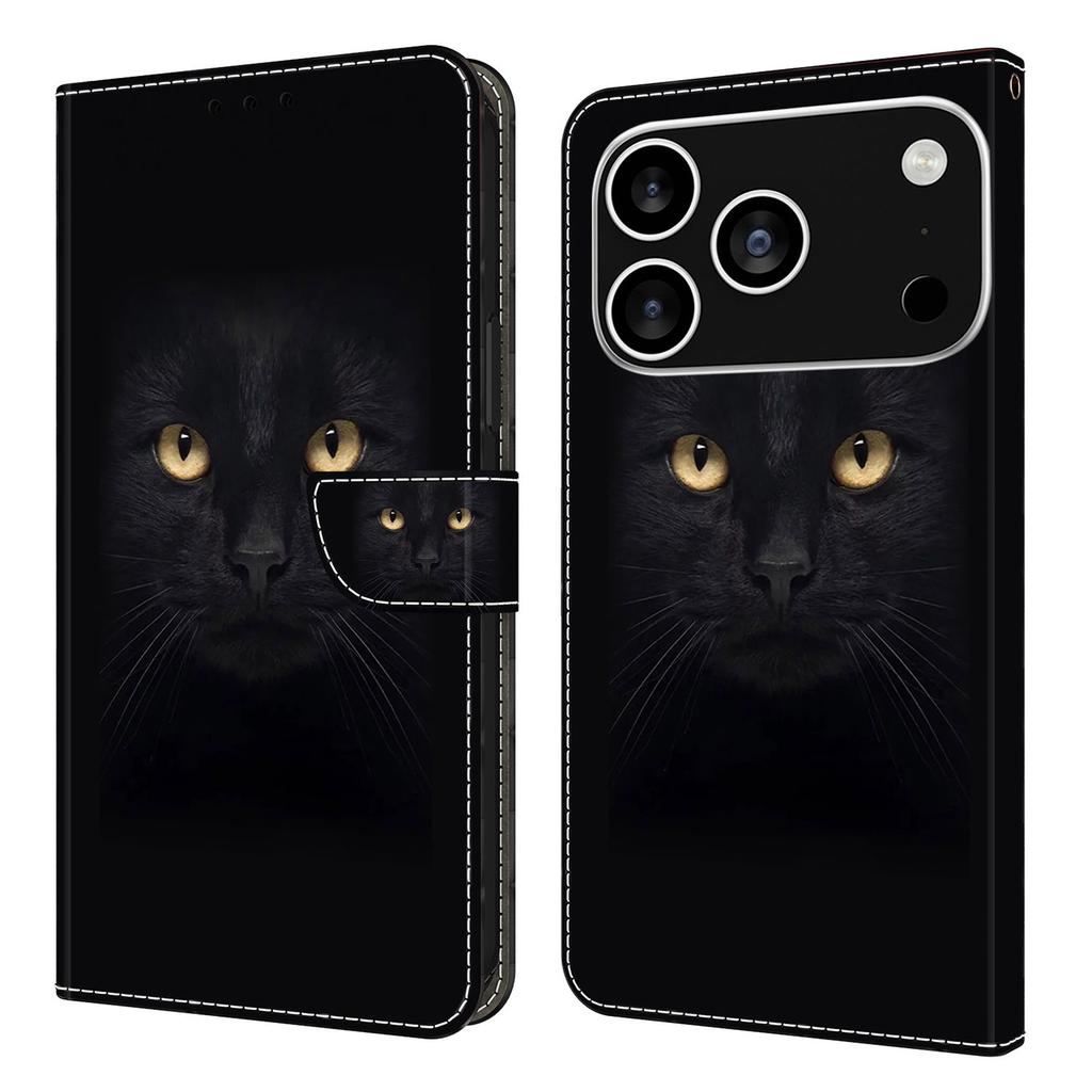 For iPhone 17 Pro Case Magnetic Clasp 3D Pattern Leather Wallet Phone Cover