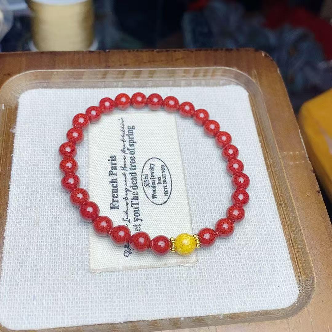 Versatile Crystal Sand & Realgar Bracelet - Stylish, Elegant, Women s Jewelry киноварь