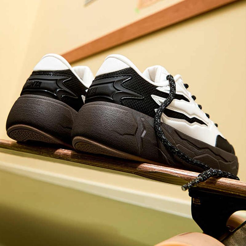 New Anta Wear Resistant And Lightweight Low Top Skateboard Shoes Men's Basic Black Papyrus White Ink Brown 112538075-1