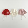 Knitted Woolen Warm Basin Cap for Baby Girls Solid Color Ruffle Brim Fisherman Hats Crochet Lace Princess Bow Crochet Basin Hat