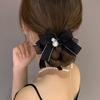 New Lace Bow Pearl Hair Claws Advanced Sense Elegant Hair Clip Women Korean Fashion Girls Daily Wear Hairpins Hair Accessories