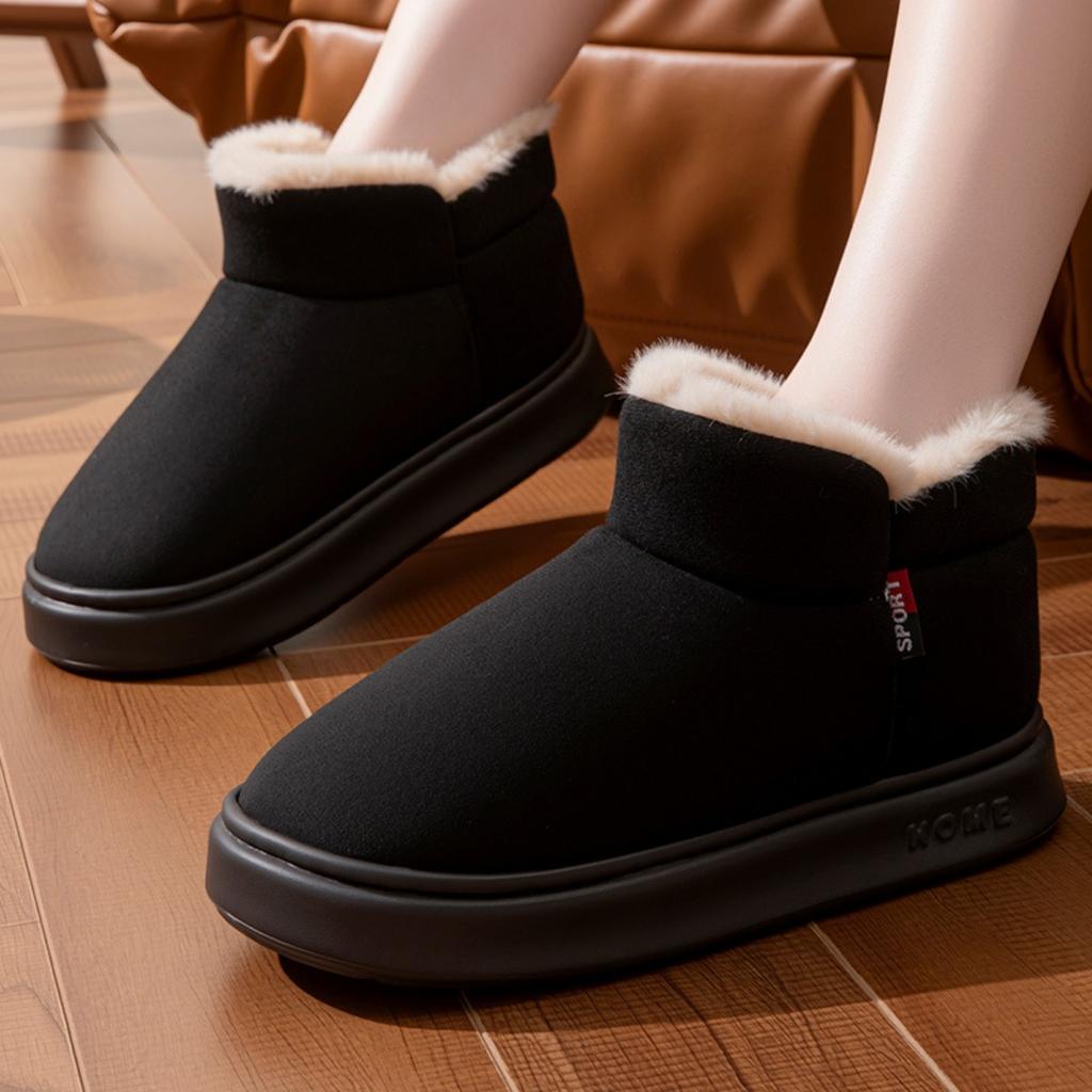Cotton Shoes for Men and Women In Winter, with A Bag Heel and Velvet for Indoor Warmth, Thick Soled Cotton Shoes for Men