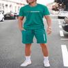2025 Urban Street Fashion Trend Men's Round Neck Short Sleeved Set, Outdoor Simple Round Neck Top, Casual and Comfortable Shorts