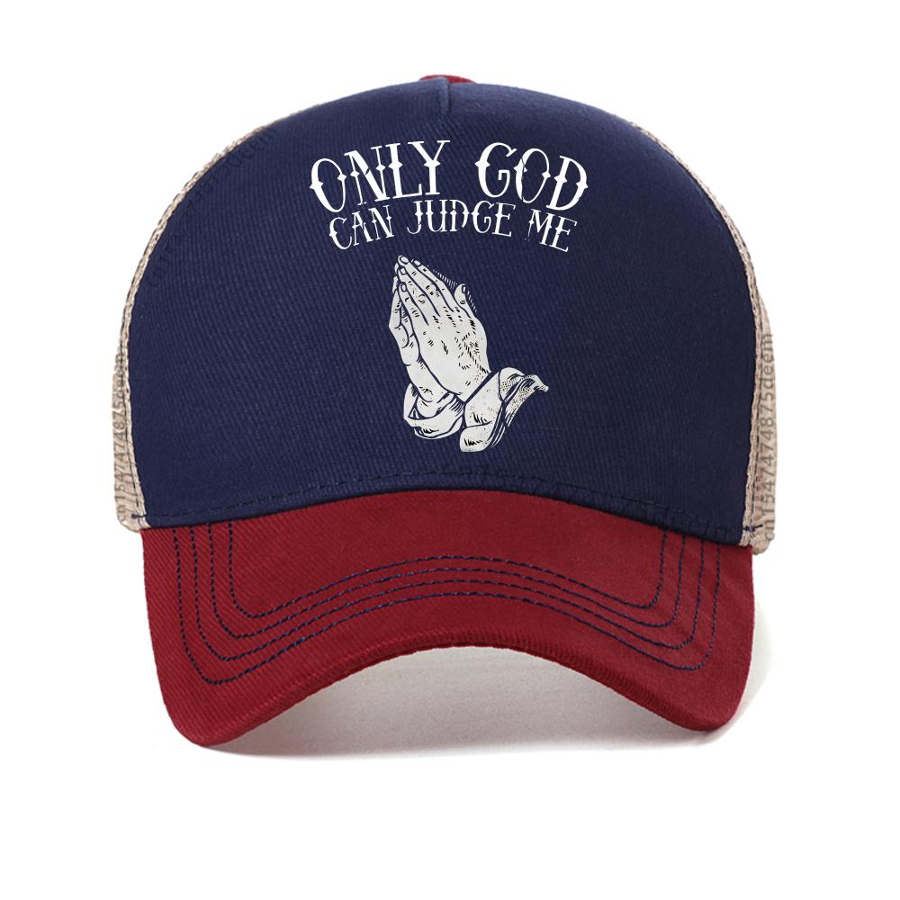 Only God can judge me Printed baseball cap Men's summer fashionable casual caps outdoor adjustable mesh trucker hat Snapback hat