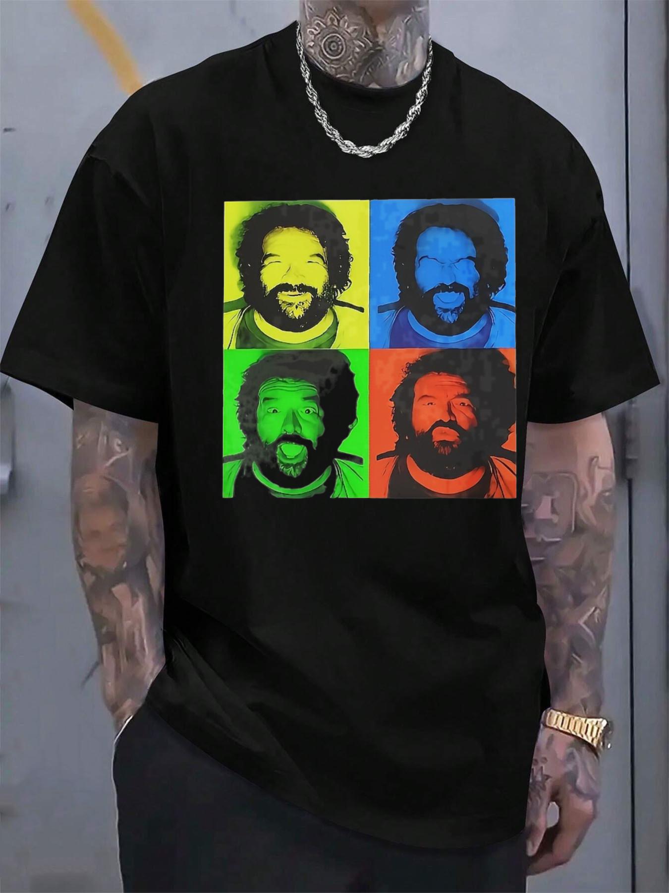 

Мужская ретро-футболка Bud Spencer Banana Joe 1982 - Винтажная футболка в стиле вестерна с портретом в неоново-зеленом и синем цветах S