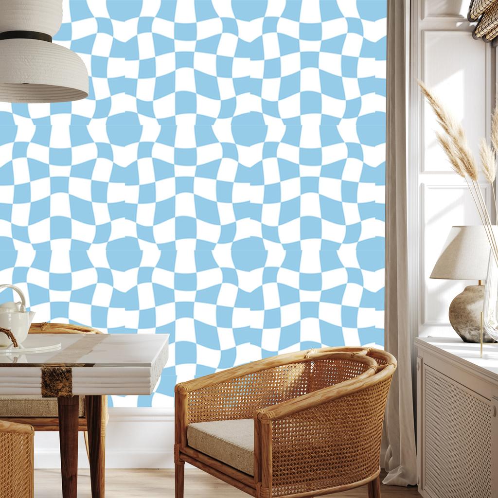 Wallpaper Free checkerboard azure and white, azure background 50x1000