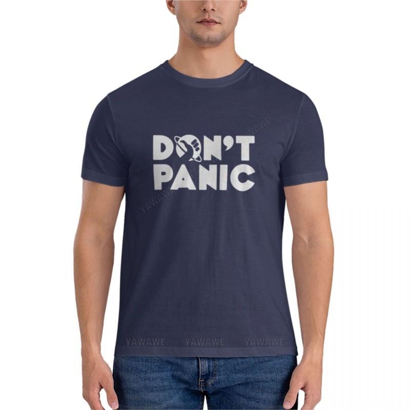 Dont Panic Classic T-Shirt Sweat Shirts Fruit of the Loom Mens Plain Black T Shirts Men T Shirt Cotton Black Men Tshirts