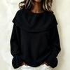 Women's Casual Ruffle Long Sleeve Pullover Sweater Top, Loose Fit for Everyday Wear