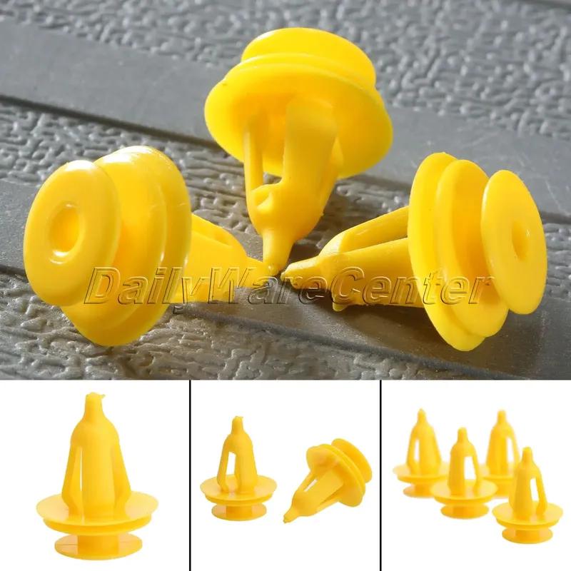 50PCS Auto Door trim panels Fastener clips Car plastic fixed clip Yellow Nylon Fastener Rivet 9mm Hole for Jeep Grand Cherokee