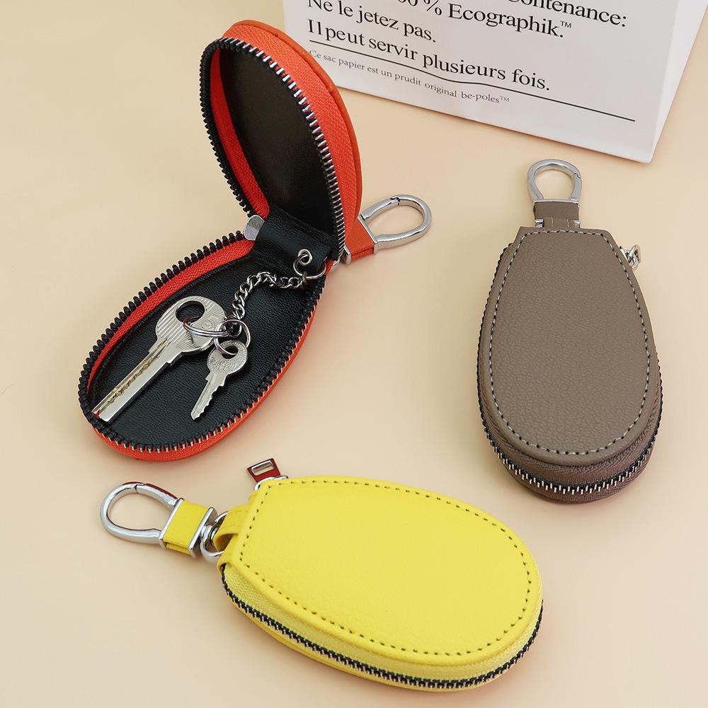 Men PU Leather Key Bag Multifunctional Portable Key Storage Bag Women Lamb Pattern Key Pouch Keychain Organizer Wallet Pocket