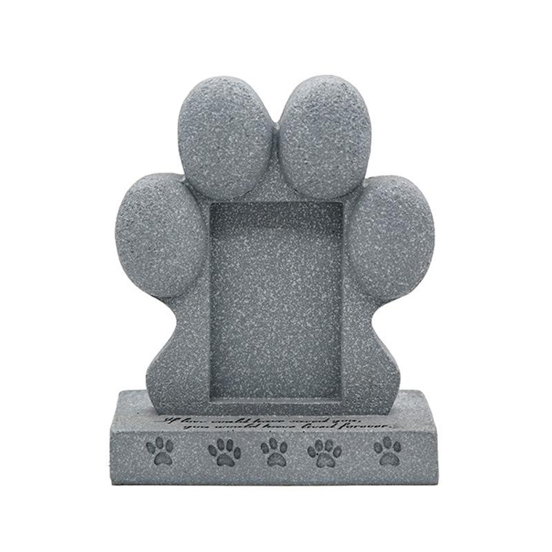 Pet Memorial Gifts - Pawprint Dog Memorial Gifts for Loss of Dog with Picture Frame, Pet Headstone Grave Markers with Sympathy