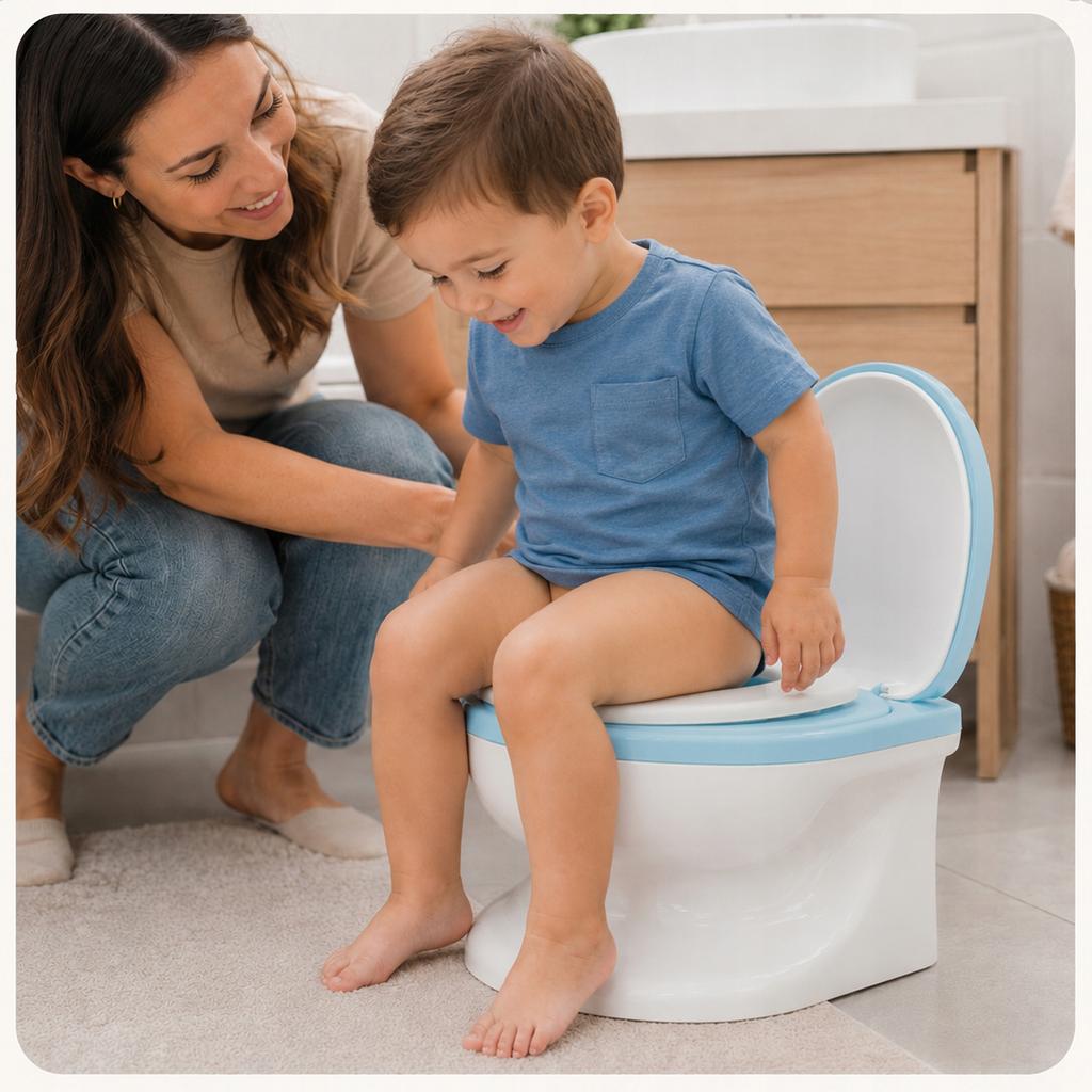 [PACZC] Children's Toilet Potty Toilet with Flushing Sound Blue Z3479