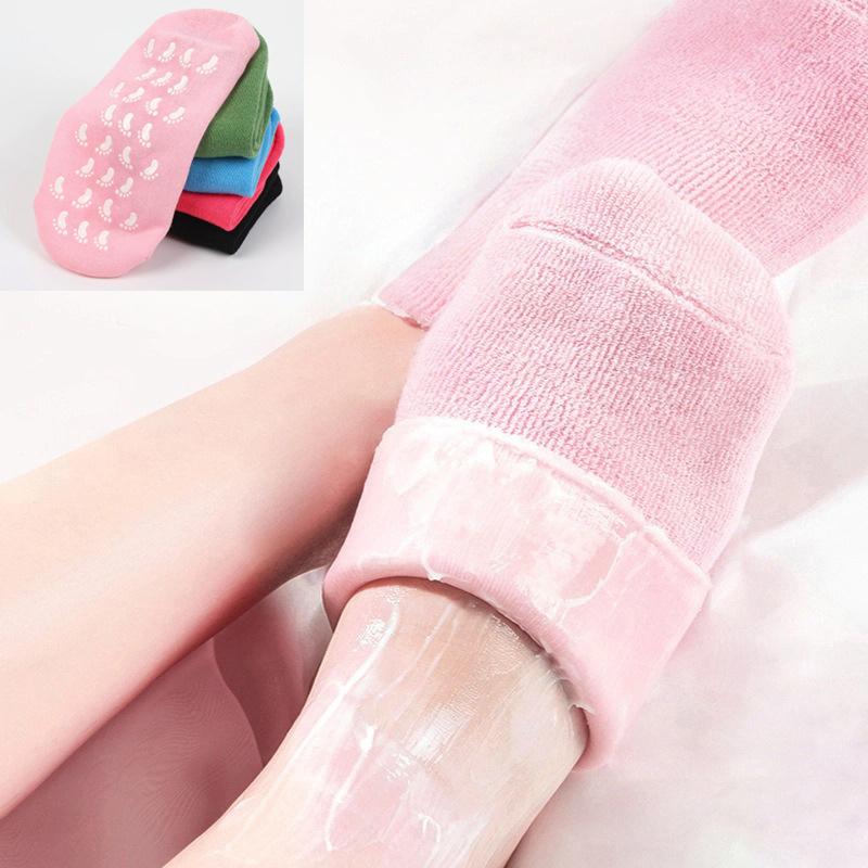 1Pair Multi Colored Essential Oil Moisturizing Socks Gloves For Dry Cracked Feet Nourishing Skin Lubricating Foot Care Massage
