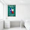 Vintage Texas Welcome Sign Metal Tin Plaque - Texas Flag Illustration & 'DRIVE FRIENDLY THE TEXAS WAY' Retro Wall Decor for Man