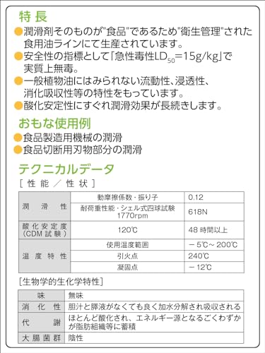 Ichinen Chemicals JIP127 Lebensmittelmaschinen-Schmierstoff, 420ml, NSF-H1, 3H-Klasse Lebensmittelmaschinen-Ölspray