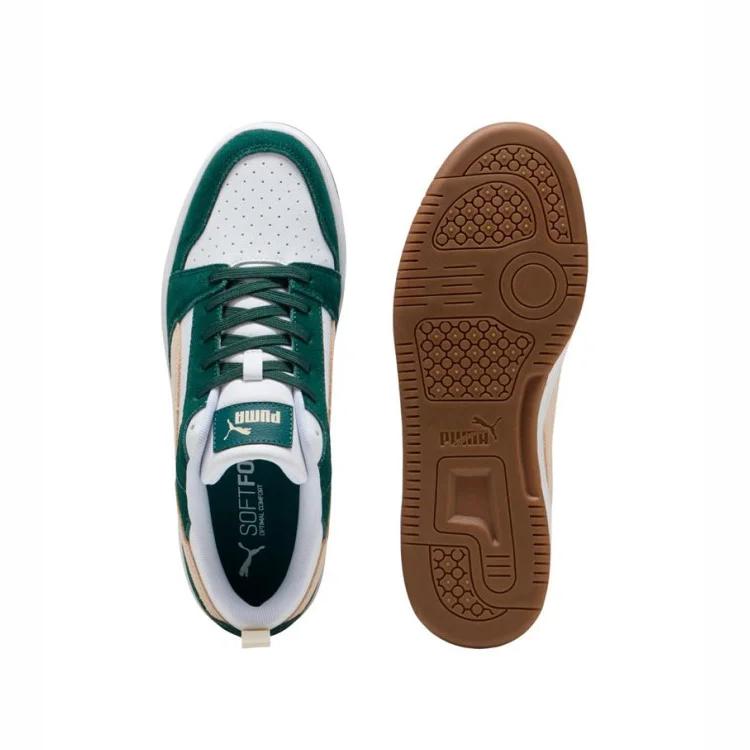 Puma Rebound V6 Abriebfeste Low-Top Skateboard-Schuhe Unisex Grün Weiß 402262-05