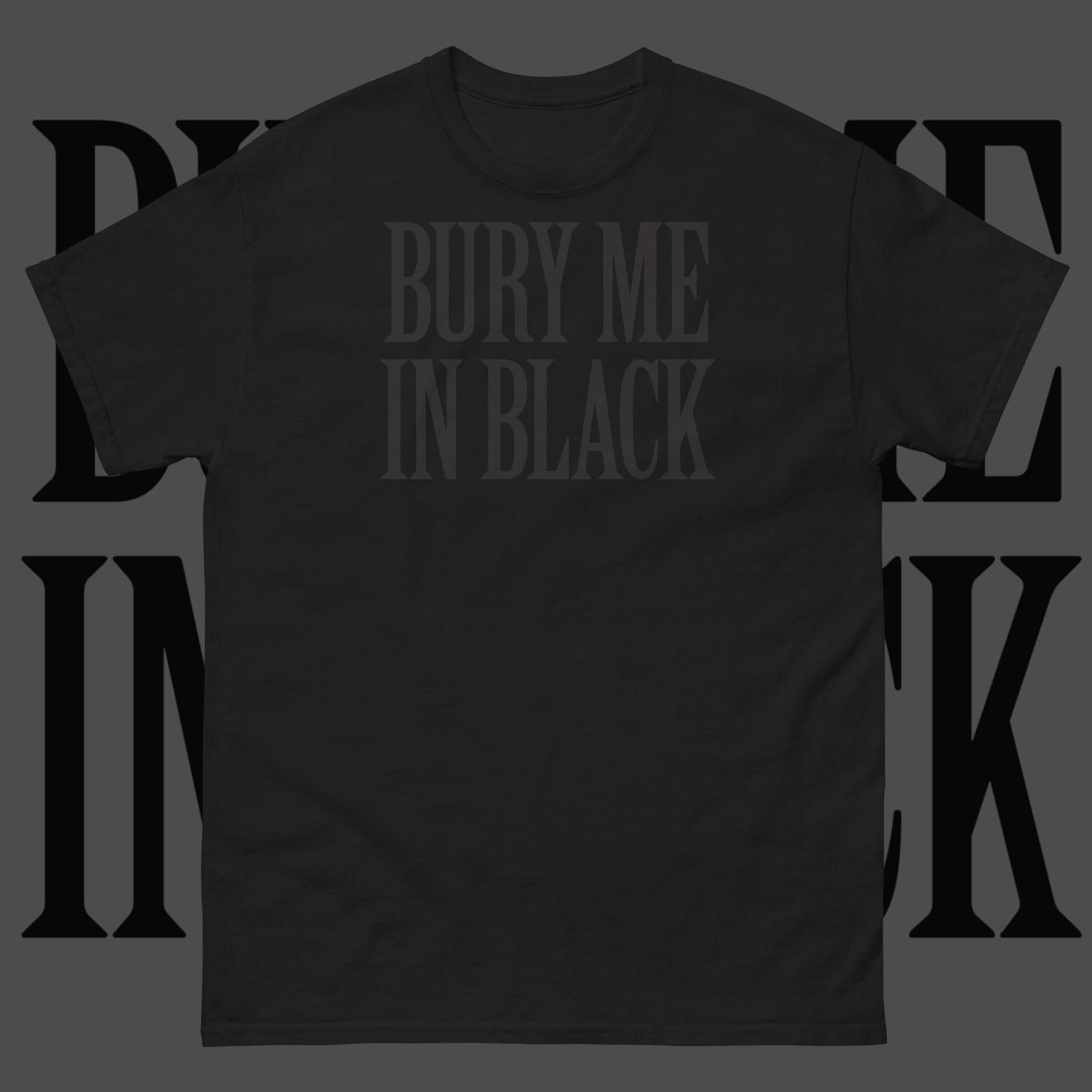 Футболка Bury Me in Black, черная на черном, готический ню-готика, эмо-гранж, унисекс. M