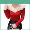 Top in Tessuto a Manica Lunga Scollatura Bardot per Elegante Abbigliamento da Ufficio