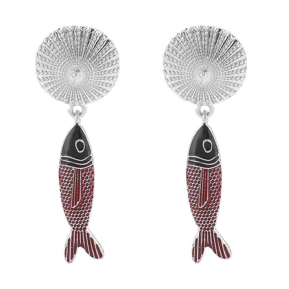 Summer Dangle Earrings Boho Beach Holiday Jewelry Gift Elegant Fish Pendant Earrings  for Women