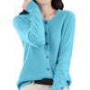 Cardigan invernale in maglia di lana calda da donna con lana artificiale e collo alto