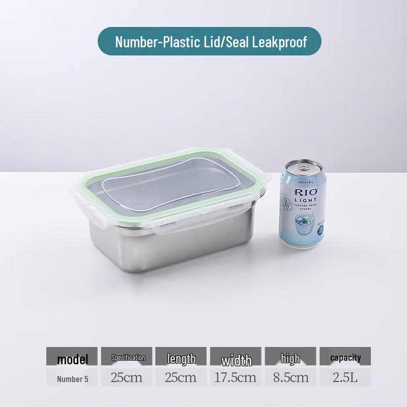 304 Stainless Steel Food Storage Container with Sealed Lid