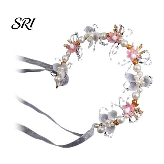 Fairy Headpiece Headband Floral Butterfly Design Adjustable Ribbon Women Faux Pearl Girls Cubic Zirconia Greek Bohemian Style Wedding Bridesmaids