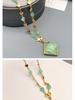 Vintage European & American Green Jade Heart Pendant Necklace - Exquisite Retro Choker