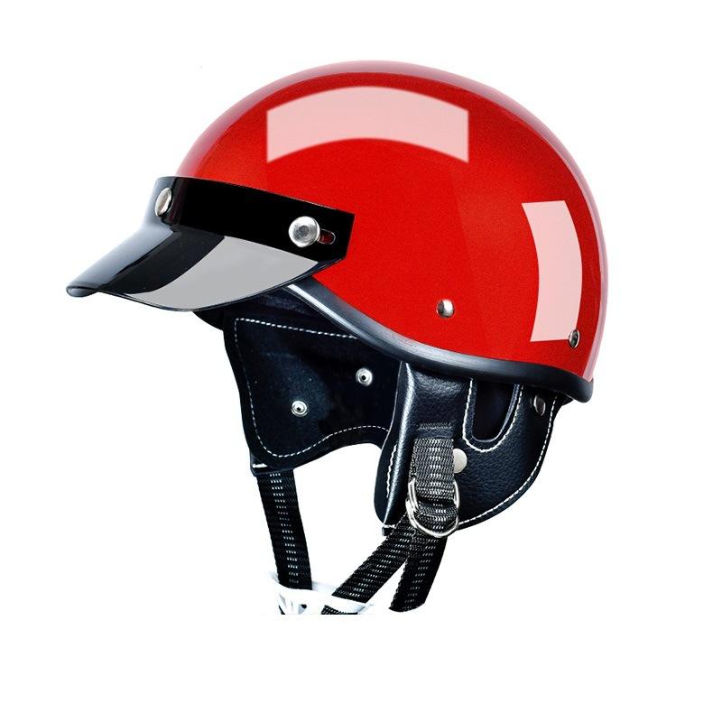 Trendy retro Japanese-style half helmet for electric bikes and motorcycles, personalized for men and women, suitable for all seasons DOT
