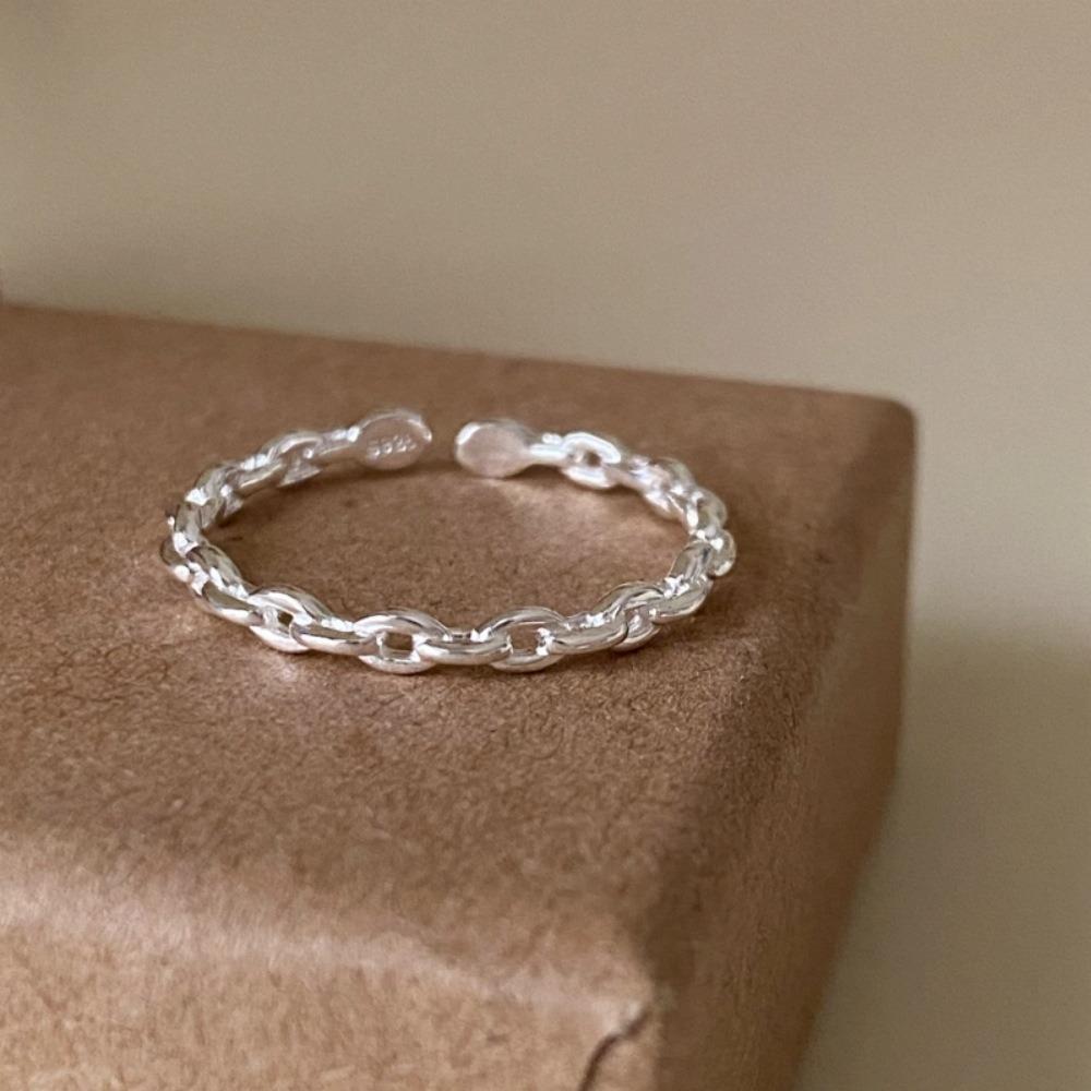 Brushed Plain Ring, Female Niche Light Luxury, High Sense, Irregular Index Finger Ring, Can't Lose Color, Ring Tide