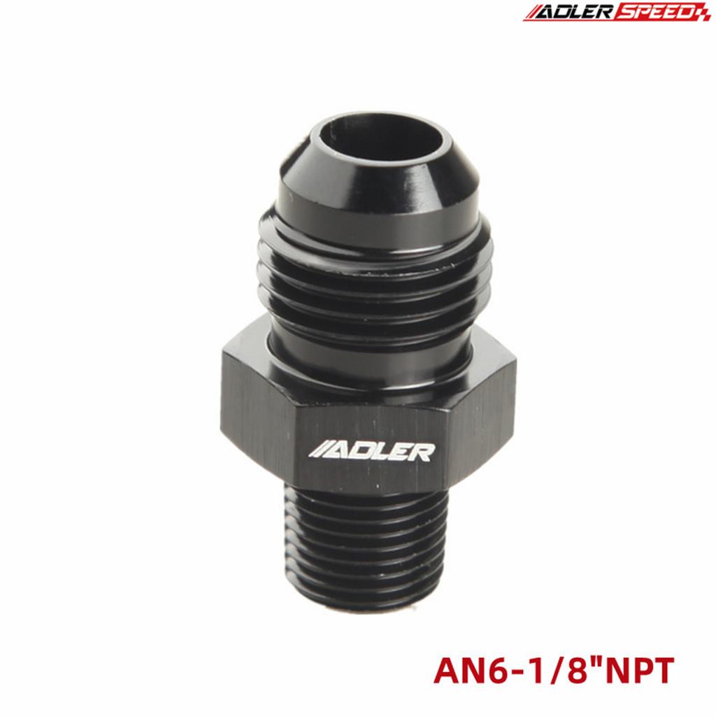 AN3/AN4/AN6/AN8/AN10/AN12 To 1/8" / 1/4" 3/8" 1/2" 3/4" 1"NPT Straight Fuel Hose Adapter Pipe Thread Fitting Black