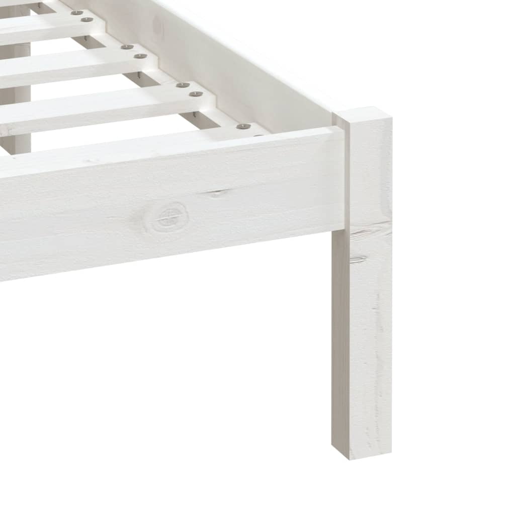 Solid Wood Bed Frame White 180x200 cm