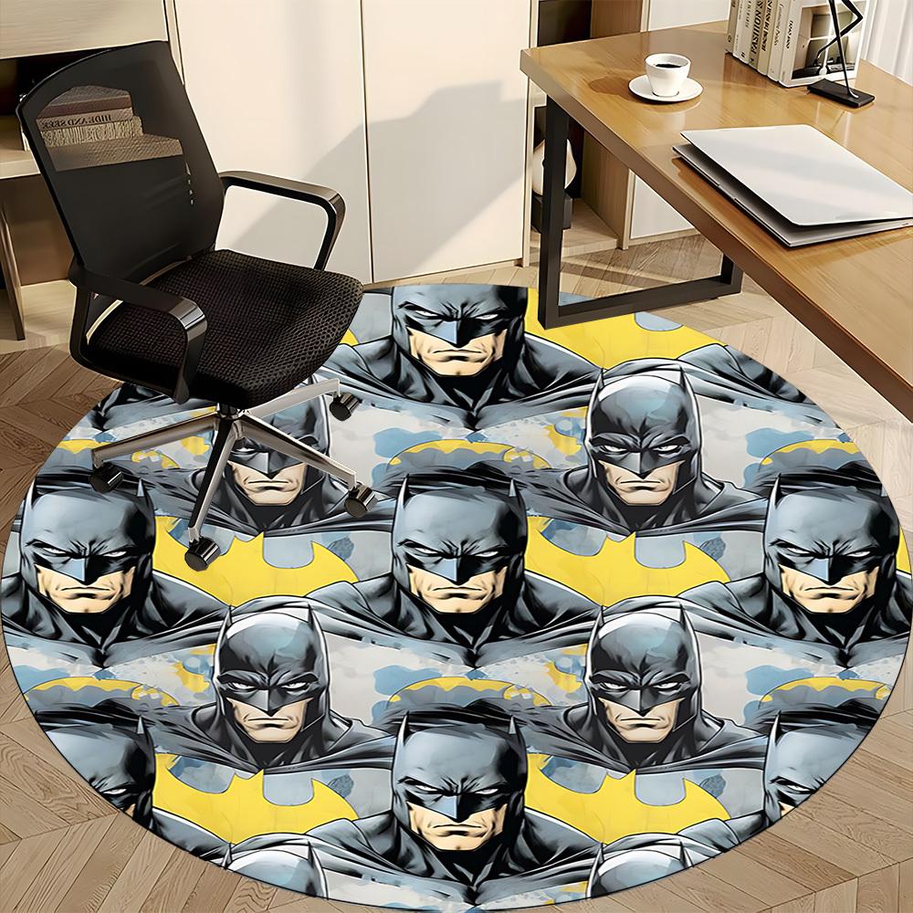 1pc Batman Mask Office Round Area Rug, Under Office Chairs Bedroom Living Room Home Decor, Room Deco, Available in Various Sizes044