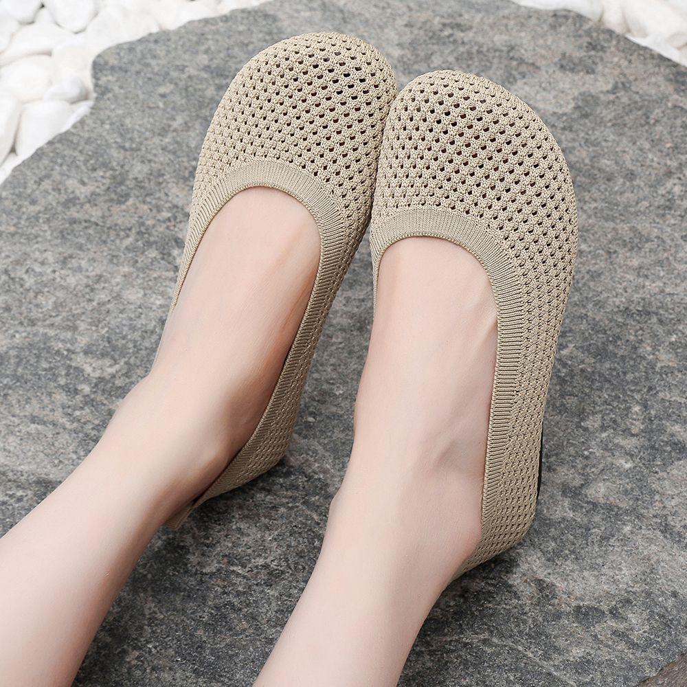 Chaussures d'été en tissu, Maille, Respirantes, Antidérapantes, Sandales décontractées confortables, Chaussures de travail noires