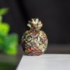 Natural Crystal Resin Pineapple Figurine With Lucky Symbol For Office Desk Decor Gift For Friends