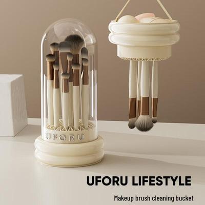 Pinhuan Makeup Brush Cleaning Bucket with Dustproof Storage
