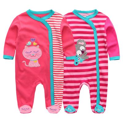 Vestiti per neonati Pagliaccetti a maniche lunghe in cotone 2 pezzi Abbigliamento per bambini 3-12 mesi