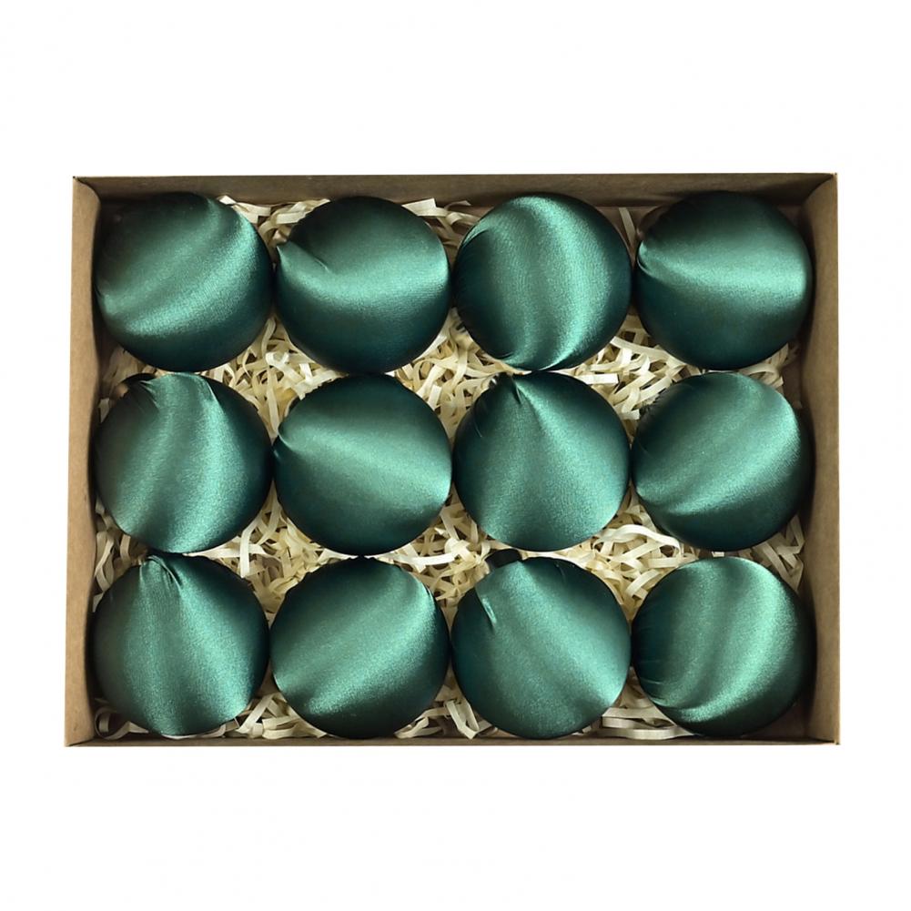 12Pcs 6cm Flocked Christmas Ornaments – Shatterproof Velvet Ball with Metal Buckle, Hanging Xmas Tree Decor for Holiday Party