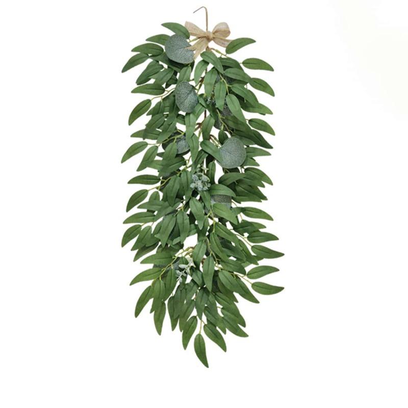 

2 шт. искусственное шифрование зеленое растение имитация ивы из ротанга настенное украшение для дома, балкона, стены гостиной зелёный